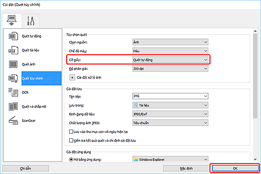 hình: Hộp thoại Cài đặt